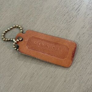 Vintage Coach British Tan Single sided hang tag keychain